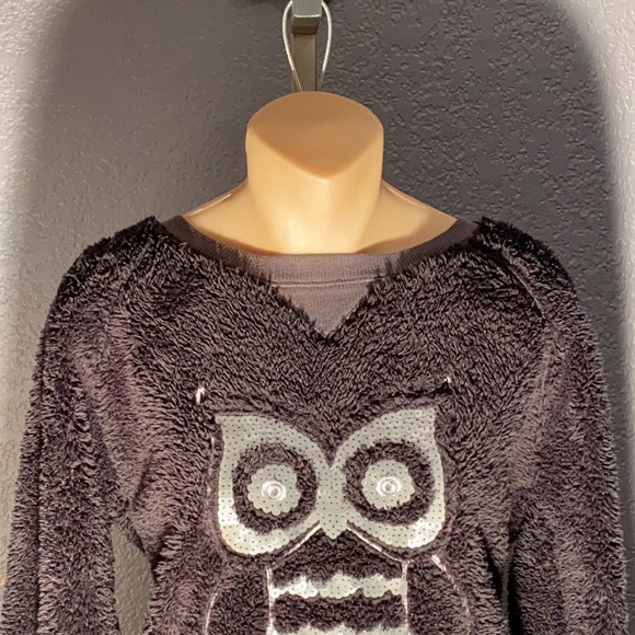 KENSIE - NWT - fuzzy owl sweater w sequins - M - Picture 3 of 16